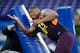INDIANAPOLIS, IN - MARCH 03: Defensive lineman Quinnen Williams of Alabama works out during day four of the NFL Combine at Lucas Oil Stadium on March 3, 2019 in Indianapolis, Indiana. (Photo by Joe Robbins/Getty Images)