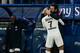 TOPSHOT - Paris Saint-Germain's French forward Kylian Mbappe (C) celebrates with Paris Saint-Germain's Italian goalkeeper Gianluigi Buffon (R) after scoring his second goal during the French L1 football match between Caen (SMC) and Paris Saint-Germain (P