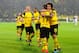 DORTMUND, GERMANY - MARCH 09: Marco Reus of Borussia Dortmund celebrates after scoring his team's first goal with team mates during the Bundesliga match between Borussia Dortmund and VfB Stuttgart at Signal Iduna Park on March 9, 2019 in Dortmund, Germany