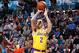 OKLAHOMA CITY, OK- JANUARY 17: Lonzo Ball #2 of the Los Angeles Lakers shoots the ball against the Oklahoma City Thunder on January 17, 2019 at Chesapeake Energy Arena in Oklahoma City, Oklahoma. NOTE TO USER: User expressly acknowledges and agrees that,