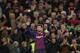 BARCELONA, SPAIN - MARCH 13: Lionel Messi of Barcelona celebrates as he scores his team's third goal during the UEFA Champions League Round of 16 Second Leg match between FC Barcelona and Olympique Lyonnais at Nou Camp on March 13, 2019 in Barcelona, Spai