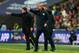LONDON, ENGLAND - OCTOBER 29: Josep Guardiola, Manager of Manchester City and Mauricio Pochettino, Manager of Tottenham Hotspur give their teams instructions during the Premier League match between Tottenham Hotspur and Manchester City at Wembley Stadium