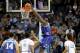 CHARLOTTE, NORTH CAROLINA - MARCH 15: Zion Williamson #1 of the Duke Blue Devils dunks the ball against the North Carolina Tar Heels during their game in the semifinals of the 2019 Men's ACC Basketball Tournament at Spectrum Center on March 15, 2019 in Ch