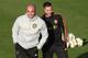 Belgium's head coach Roberto Martinez and Belgium's captain Eden Hazard pictured during a training of Belgian national soccer team Red Devils, Monday 18 March 2019 in Tubize. The team is preparing two European Cup 2020 qualification games against Russia i