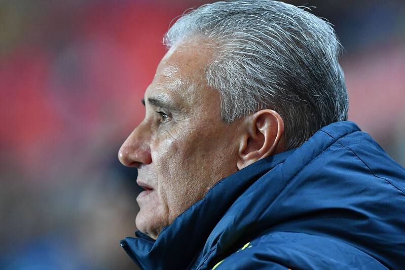 Brazil's head coach Tite stands on the sidelines during the friendly football match between the Czech Republic and Brazil at the Sinobo Arena in Prague, Czech Republic on March 26, 2019. (Photo by JOE KLAMAR / AFP) (Photo credit should read JOE KLA