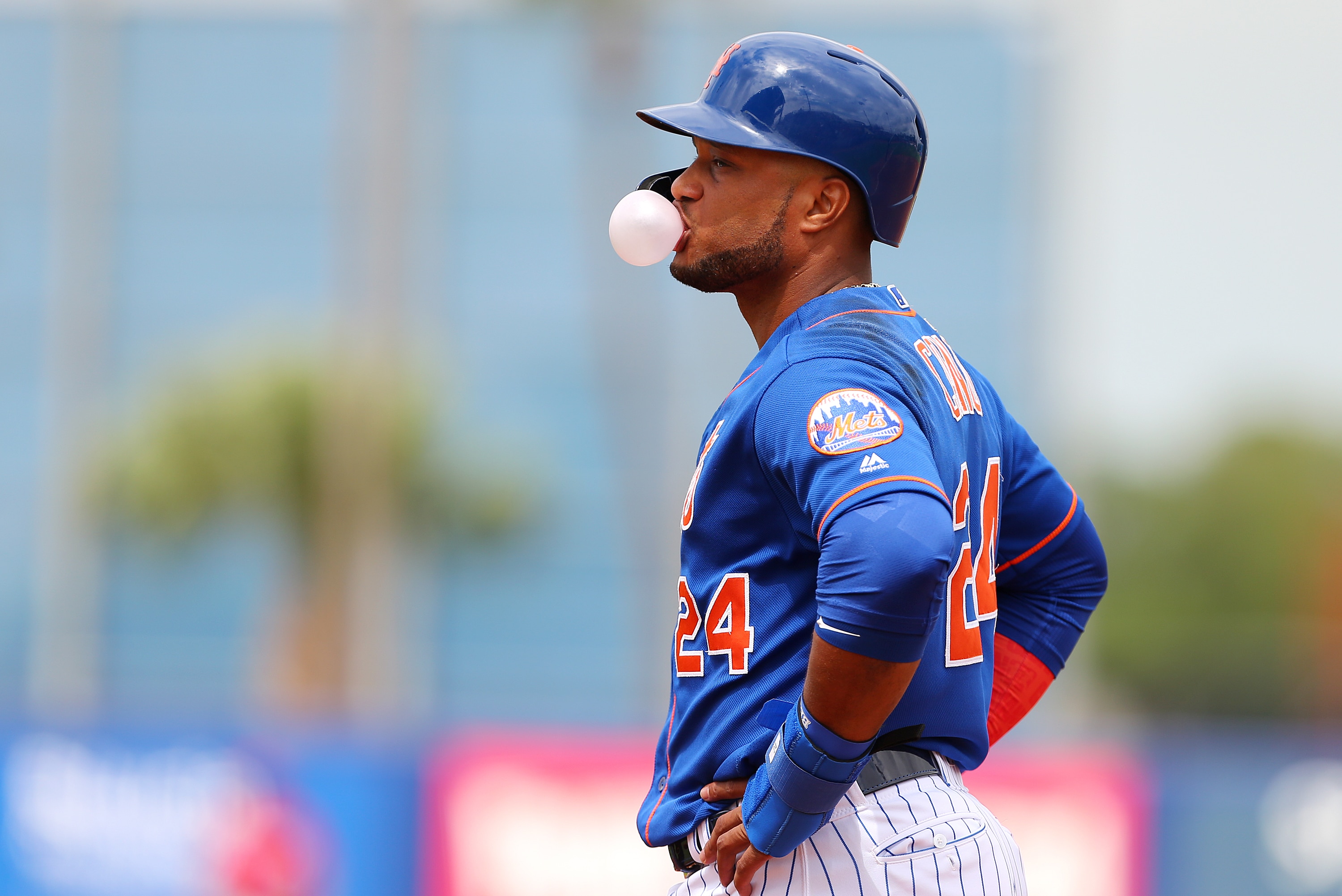 PORT ST. LUCIE, FL - MARCH 15: Robinson Cano #24 of the New York Mets during a spring training baseball game against of the Washington Nationals at First Data Field on March 15, 2019 in Port St. Lucie, Florida. The Nationals defeated the Mets 11-3. (Photo
