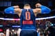 OKLAHOMA CITY, OK - JANUARY 28: Russell Westbrook #0 of the Oklahoma City Thunder shouts in excitement before the game against the Philadelphia 76ers on January 28, 2018 at Chesapeake Energy Arena in Oklahoma City, Oklahoma. NOTE TO USER: User expressly
