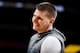 DENVER, CO - MARCH 26: Nikola Jokic #15 of the Denver Nuggets smiles against the Detroit Pistons on March 26, 2019 at the Pepsi Center in Denver, Colorado. NOTE TO USER: User expressly acknowledges and agrees that, by downloading and/or using this Photog