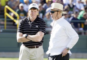 Packers general manager Ted Thompson and president Mark Murphy at training camp in 2015.