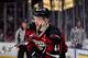 KENT, WASHINGTON - MARCH 30: Bowen Byram #44 of the Vancouver Giants gets a stick to the face during the first period against the Seattle Thunderbirds at the accesso ShoWare Center on March 30, 2019 in Kent, Washington. (Photo by Alika Jenner/Getty Images