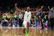 SAN JOSE, CALIFORNIA - MARCH 24: Louis King #2 of the Oregon Ducks celebrates after a basket in the second half against the UC Irvine Anteaters during the second round of the 2019 NCAA Men's Basketball Tournament at SAP Center on March 24, 2019 in San Jos