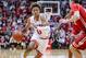 BLOOMINGTON, IN - FEBRUARY 26: Romeo Langford #0 of the Indiana Hoosiers brings the ball up court during the game against the Wisconsin Badgers at Assembly Hall on February 26, 2019 in Bloomington, Indiana. (Photo by Michael Hickey/Getty Images)