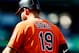 BOSTON, MASSACHUSETTS - APRIL 13: Chris Davis #19 of the Baltimore Orioles on first base during the sixth inning of the game against the Boston Red Sox at Fenway Park on April 13, 2019 in Boston, Massachusetts. (Photo by Omar Rawlings/Getty Images)