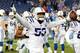 NASHVILLE, TN - DECEMBER 30: Darius Leonard #53 of the Indianapolis Colts celebrates after a touchdown against the Tennessee Titans at Nissan Stadium on December 30, 2018 in Nashville, Tennessee. (Photo by Frederick Breedon/Getty Images)