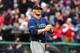 CLEVELAND, OHIO - MAY 04: Connor Sadzeck #54 of the Seattle Mariners reacts after giving up a two run home run to Carlos Santana #41 of the Cleveland Indians during the eighth inning at Progressive Field on May 04, 2019 in Cleveland, Ohio. The Indians def