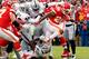 Kansas City Chiefs running back Damien Williams scoring a touchdown in a Week 17 contest against the Oakland Raiders.
