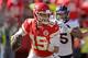 Denver Broncos outside linebacker Bradley Chubb chases Kansas City Chiefs quarterback Patrick Mahomes