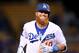 LOS ANGELES, CALIFORNIA - MAY 07: Justin Turner #10 of the Los Angeles Dodgers reacts to his three run homerun, his third homerun of the game, for a 9-0 lead over the Atlanta Braves during the eighth inning at Dodger Stadium on May 07, 2019 in Los Angele
