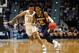 HARTFORD, CONNECTICUT - MARCH 23: Ja Morant #12 of the Murray State Racers is defended by Anthony Polite #13 of the Florida State Seminoles in the second half during the second round of the 2019 NCAA Men's Basketball Tournament at XL Center on March 23,