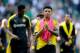 MONCHENGLADBACH, GERMANY - MAY 18: Jadon Sancho of Borussia Dortmund during the German Bundesliga match between Borussia Monchengladbach v Borussia Dortmund at the Borussia Park on May 18, 2019 in Monchengladbach Germany (Photo by Etienne Zegers/Soccrate