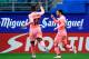 Barcelona's Argentinian forward Lionel Messi (R) celebrates with Barcelona's Brazilian midfielder Malcom after scoring a goal during the Spanish League football match between Eibar and Barcelona at the Ipurua stadium in Eibar on May 19, 2019. (Photo by ST
