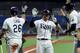 ST PETERSBURG, FLORIDA - MAY 06: Tommy Pham #29 of the Tampa Bay Rays is congratulated after hitting a grand slam in the second inning during a game against the Arizona Diamondbacks at Tropicana Field on May 06, 2019 in St Petersburg, Florida. (Photo by M