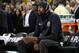 OAKLAND, CA - APRIL 16: Kevin Durant #35 of the Golden State Warriors sits on the bench before their game against the San Antonio Spurs during Game 2 of Round 1 of the 2018 NBA Playoffs at ORACLE Arena on April 16, 2018 in Oakland, California. NOTE TO US