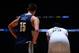 DENVER, CO - NOVEMBER 17: Nikola Jokic #15 of the Denver Nuggets and Anthony Davis #23 of the New Orleans Pelicans looks on during the game on November 17, 2017 at the Pepsi Center in Denver, Colorado. NOTE TO USER: User expressly acknowledges and agrees