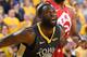 OAKLAND, CA - JUNE 13: Draymond Green #23 of the Golden State Warriors boxes out against the Toronto Raptors during Game Six of the NBA Finals on June 13, 2019 at ORACLE Arena in Oakland, California. NOTE TO USER: User expressly acknowledges and agrees th
