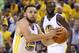 OAKLAND, CALIFORNIA - JUNE 05: Stephen Curry #30 of the Golden State Warriors reacts against the Toronto Raptors in the first half during Game Three of the 2019 NBA Finals at ORACLE Arena on June 05, 2019 in Oakland, California. NOTE TO USER: User expres