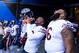 ORCHARD PARK, NY - NOVEMBER 04: Eddie Jackson #39 and Akiem Hicks #96 of the Chicago Bears sing as they exit the tunnel before the game against the Buffalo Bills at New Era Field on November 4, 2018 in Orchard Park, New York. Chicago defeats Buffalo 41-9