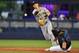 MIAMI, FL - JUNE 14: Kevin Newman #27 of the Pittsburgh Pirates in action against the Miami Marlins at Marlins Park on June 14, 2019 in Miami, Florida. (Photo by Mark Brown/Getty Images)