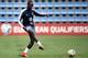 France's defender Ferland Mendy plays the ball as he takes part in a training session at the National stadium in Andorra La Vella, on June 10, 2019 on the eve of the UEFA Euro 2020 qualification football match between Andorra and France. (Photo by FRANCK