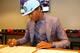 BROOKLYN, NY - JUNE 20: Ja Morant signs autographs after being selected second overall by the Memphis Grizzlies during the 2019 NBA Draft on June 20, 2019 at the Barclays Center in Brooklyn, New York. NOTE TO USER: User expressly acknowledges and agrees t
