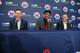 WASHINGTON, DC - JUNE 21: The Washington Wizards 2019 draft pick Rui Hachimura talks to the media during an introductory press conference at Capital One Arena on June 21, 2019 in Washington, DC. NOTE TO USER: User expressly acknowledges and agrees that,