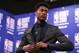 BROOKLYN, NY - JUNE 20: De'Andre Hunter is interviewed after being drafted by the Los Angeles Lakers during the 2019 NBA Draft on June 20, 2019 at the Barclays Center in Brooklyn, New York. NOTE TO USER: User expressly acknowledges and agrees that, by dow