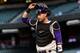PHOENIX, ARIZONA - MAY 09: Carson Kelly #18 of the Arizona Diamondbacks in action during the MLB game against the Atlanta Braves at Chase Field on May 09, 2019 in Phoenix, Arizona. The Arizona Diamondbacks won 3-2 in the tenth inning of the MLB game. (Pho