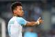 Marseille's French defender Boubacar Kamara gestures during the French L1 football match between Bordeaux (FCGB) and Marseille (OM) on April 5, 2019 at the Matmut Atlantique stadium in Bordeaux, southwestern France. (Photo by NICOLAS TUCAT / AFP) (
