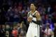 PHILADELPHIA, PA - APRIL 23: Rondae Hollis-Jefferson #24 of the Brooklyn Nets looks on against the Philadelphia 76ers in the fourth quarter of Game Five of Round One of the 2019 NBA Playoffs at the Wells Fargo Center on April 23, 2019 in Philadelphia, Pen