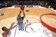 ATLANTA, GEORGIA - JULY 07: Cuttino Mobley #5 of Power shoots past Patrick O’Bryant #13 of Trilogy during week three of the BIG3 three on three basketball league at State Farm Arena on July 07, 2019 in Atlanta, Georgia. (Photo by Andy Lyons/BIG3/Getty Ima