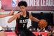 LAS VEGAS, NV - JULY 9: Anfernee Simons #1 of the Portland Trail Blazers handles the ball against the Utah Jazz on July 9, 2019 at the Cox Pavilion in Las Vegas, Nevada. NOTE TO USER: User expressly acknowledges and agrees that, by downloading and/or usin