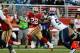 In his first season as a starter, Matt Breida accumulated 1,075 yards of offense from scrimmage and scored five touchdowns.