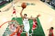 MILWAUKEE, WI - MAY 23: Giannis Antetokounmpo #34 of the Milwaukee Bucks dunks the ball against the Toronto Raptors during Game Five of the Eastern Conference Finals of the 2019 NBA Playoffs on May 23, 2019 at the Fiserv Forum Center in Milwaukee, Wiscons