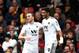 WATFORD, ENGLAND - APRIL 27: Diogo Jota of Wolverhampton Wanderers (L) and Raul Jimenez of Wolverhampton Wanderers celebrates during the Premier League match between Watford FC and Wolverhampton Wanderers at Vicarage Road on April 27, 2019 in Watford, Un
