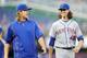 WASHINGTON, DC - SEPTEMBER 12: Noah Syndergaard #34 and Jacob deGrom #48 of the New York Mets walk to the dugout before the game against the Washington Nationals at Nationals Park on September 12, 2016 in Washington, DC. (Photo by G Fiume/Getty Images)
