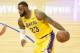 LOS ANGELES, CA - JANUARY 31: LeBron James #23 of the Los Angeles Lakers dribbles the ball during the game against the LA Clippers on January 31, 2019 at STAPLES Center in Los Angeles, California. NOTE TO USER: User expressly acknowledges and agrees that,