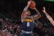 PORTLAND, OR - APRIL 7: Isaiah Thomas #0 of the Denver Nuggets shoots the ball against the Portland Trail Blazers on April 7, 2019 at the Moda Center in Portland, Oregon. NOTE TO USER: User expressly acknowledges and agrees that, by downloading and/or usi