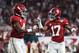 MIAMI, FL - DECEMBER 29: Jerry Jeudy #4 and Jaylen Waddle #17 of the Alabama Crimson Tide celebrate the touchdown scored in the fourth quarter during the College Football Playoff Semifinal against the Oklahoma Sooners at the Capital One Orange Bowl at Ha