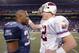 Josh McCown was a Cardinal back in 2004 when he greeted Seattle's Shaun Alexander after a game.