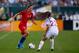 PHILADELPHIA, PA - AUGUST 29: Tobin Heath #17 of the United States controls the ball against Joana Marchao #23 of Portugal in the first half of the second game of the USWNT Victory Tour at Lincoln Financial Field on August 29, 2019 in Philadelphia, Pennsy